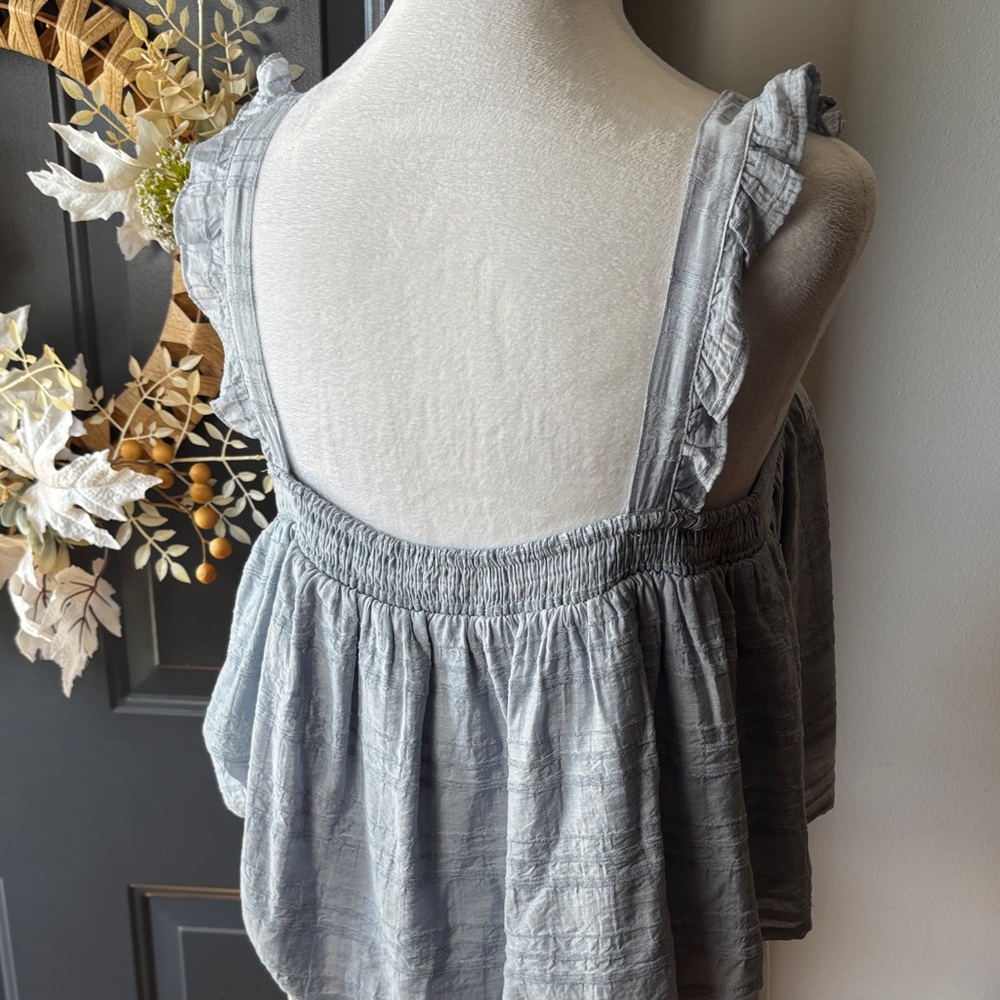 Altar'd State Light Blue Ruffled Tank Top - Picture 4 of 4